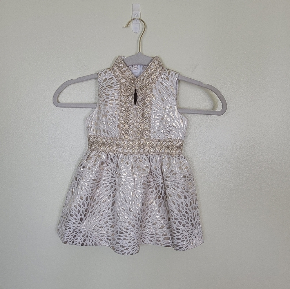 Lilly Pulitzer Mini Franci Dress Gold Jacquard Size 2